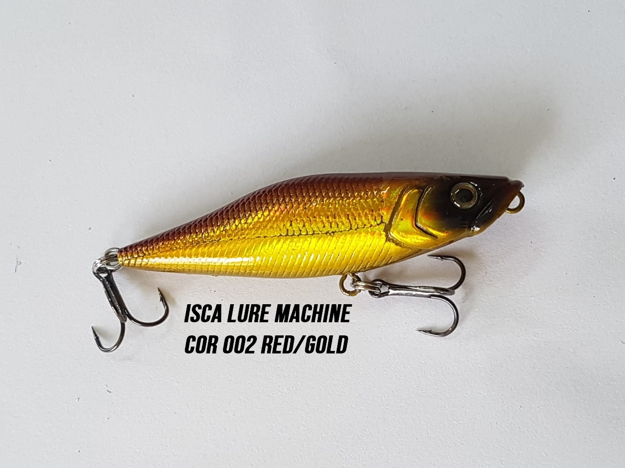Lure Machine - 7,5 cm/7gr - Lizard Fishing - Cor 002 Red/Gold