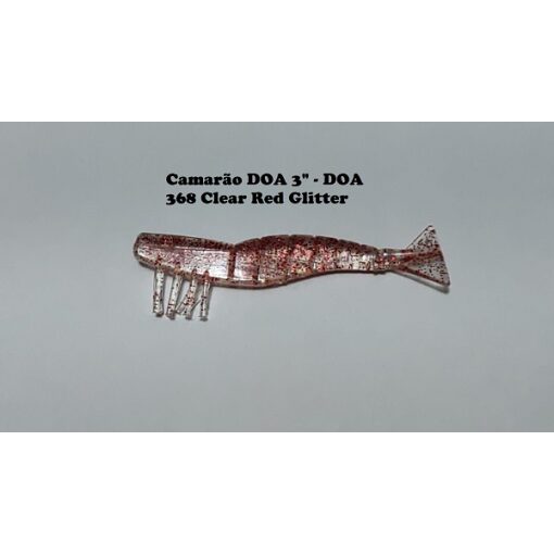 D.O.A. 4 Soft Plastic Shrimp - Clear Red Glitter 